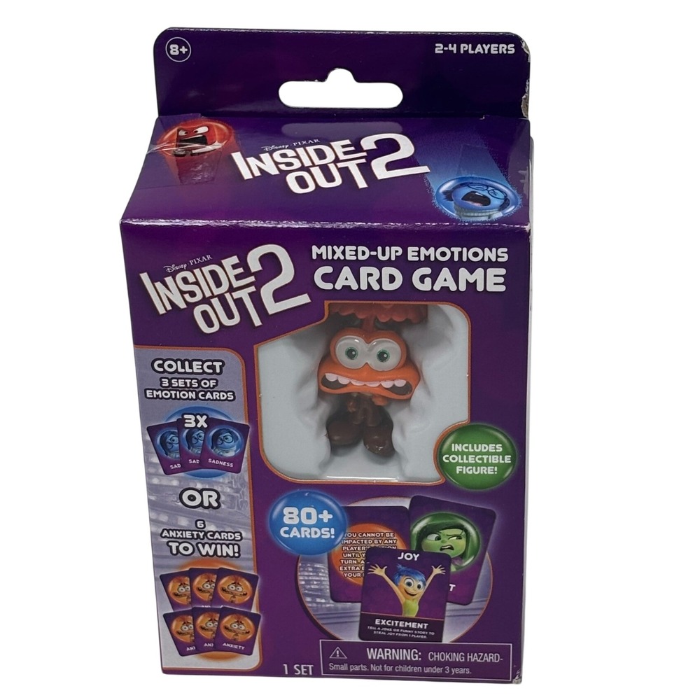 Disney Pixar Inside Out 2 Mixed-Up Emotions Card Game with Anxiety Figure New
